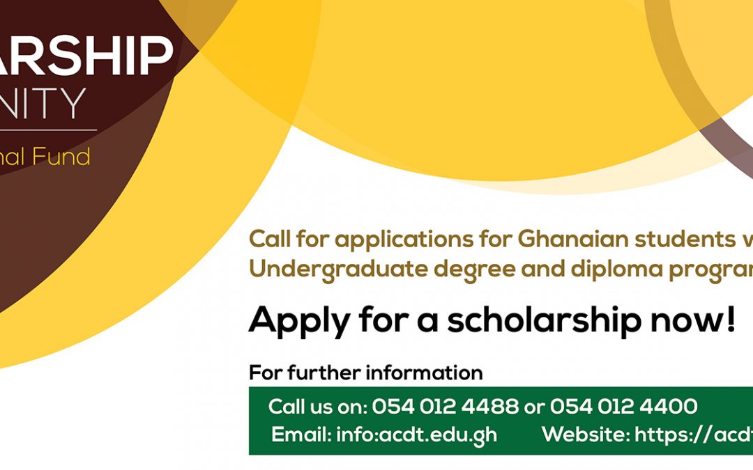 Scholarship opportunity for Ghanaian students who want to study in ACDT