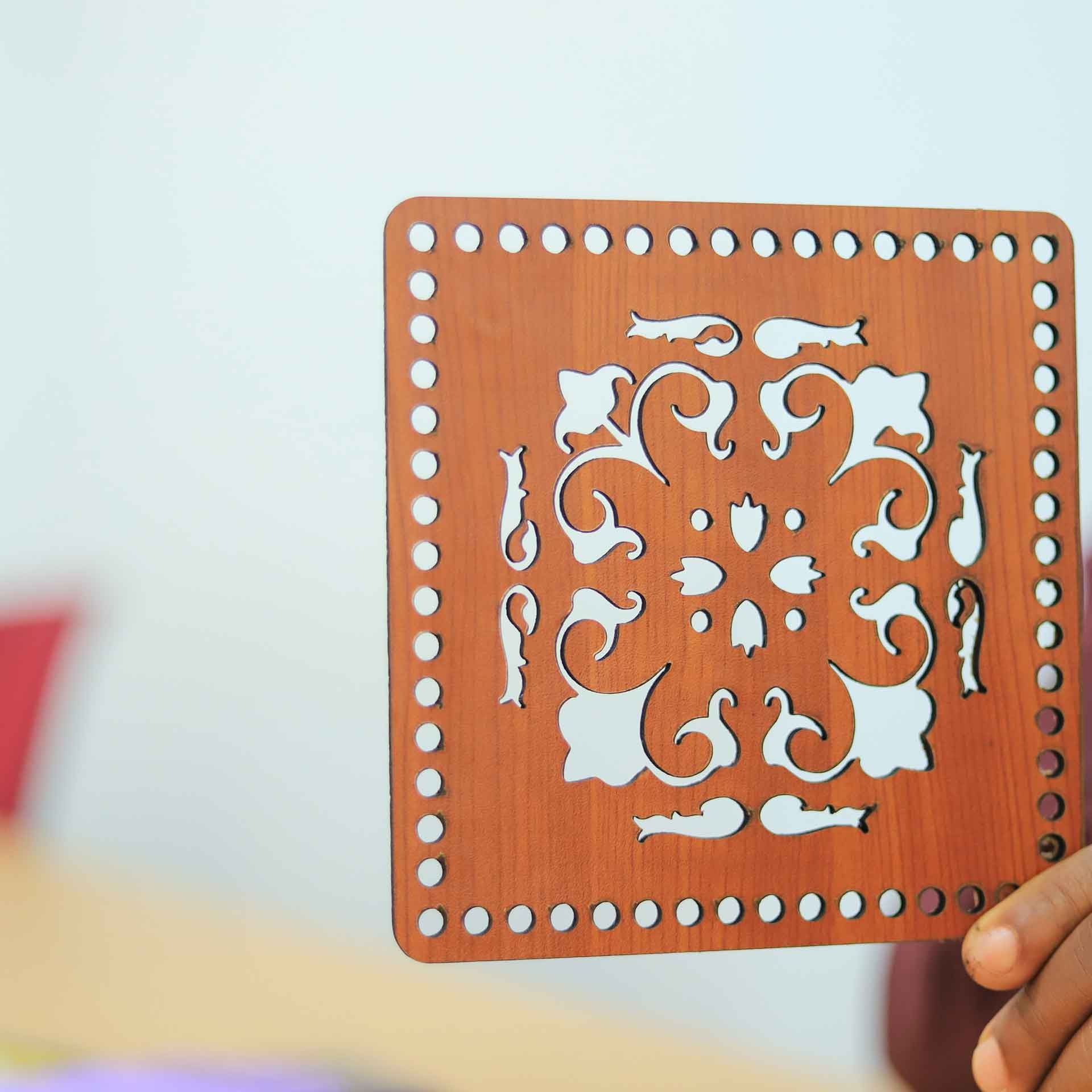 A lasercut design at the Product Design Workshop