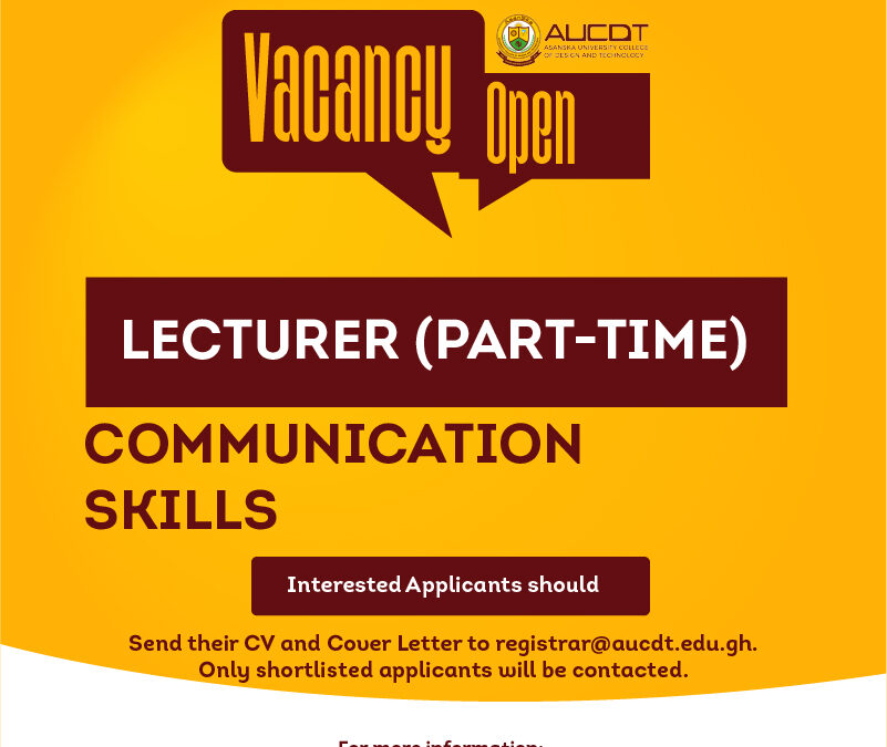 Part-Time Lecturer in Communication Skills