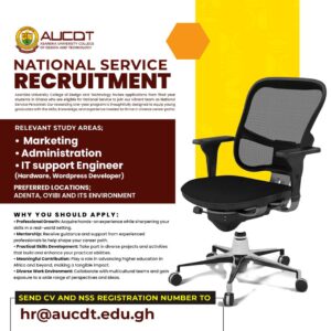 Apply for National Service at AUCDT. Opportunities in Marketing, Administration & IT. Join a vibrant team and gain skills for your career.